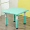 Conjunto de Mesa e Cadeiras para Jardim de Infância Conjunto de Mesa Ajustável Infantil Mesa de Brinquedo para Bebê Conjunto Completo Plástico Estudo Casa Mesa Quadrada Pequena