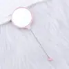 Nuevo espejo redondo pequeño de bricolaje, mini espejo lindo creativo con cuentas, de mano multicolor adorable portátil de alta definición