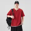 Roupas Masculinas Xintang 2026 Verão Novo Estilo Camiseta Masculina Manga Curta Camiseta Falsa Duas Peças Top Camiseta Tendência