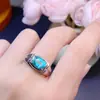 Anillo Brillante de Topacio Paraíba Neón con una Piedra Principal de 7*9mm, Completamente Limpio y con un Color de Fuego Excelente, Montado en Plata S925