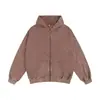 350g Algodón Lavado Retro Americano Desgastado Sudadera con Cremallera Cárdigan Ropa de Abrigo Otoño Invierno Transfronteriza TALLA GRANDE Al por Mayor