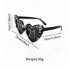 Gafas de Fiesta de Cumpleaños Transfronterizas Nuevas 2025 Moda Incrustaciones de Diamantes Perla Digital Corazón Hombres y Mujeres Decorativas Fotográficas Gafas de Sol