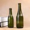Atacado de fábrica taça de vinho de gelo garrafa de vidro garrafa de vinho garrafa de champanhe verde escuro Garrafa de vinho de seda