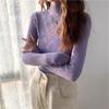 Suéter de lana para mujer otoño e invierno 2023 nuevo camisa base ropa interior delgada adelgazante ajustada medio cuello alto suéter