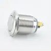 Interruptor de Botón Metálico de 22 mm Cabeza Plana Sin Luz Pie de Rosca Auto-retorno Interruptor de Marcha Lenta Botón Impermeable