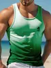 Camiseta sin mangas casual de verano para hombre con estampado 3D, estilo hawaiano, moda, cuello redondo, chaleco de playa para hombre