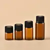 Fabricante en stock 1-5ml botella pequeña de muestra de prueba líquido transparente marrón botella secundaria botella de esencia botella pequeña de aceite esencial