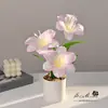 Lírio de Três Cabeças Pequeno Bonsai Decoração de Casa Ornaments de Mesa Interna Adereços de Fotografia Planta Verde Artificial Flores Artificiais Bonsai
