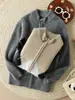 Chaqueta de Punto de Lana para Niños Suéter con Cremallera de Patrón de Diamantes Retro para Niños Sencillo y Elegante Ropa Exterior Versátil para Otoño Invierno