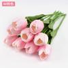 Venta al por mayor de fábrica tulipán de alta gama flor de simulación realista arreglo floral paisajismo decoración del hogar jarrón juego de boda disparo