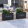 Caja de Flores de Hierro Forjado para Exterior Valla Exterior Calle Acero Inoxidable Macetero Rectangular Departamento de Ventas Macizo de Flores Cuadrado