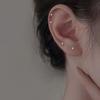 Pendientes de Plata 999 para Dormir con Poste en la Oreja Recogida Libre Exquisito Pequeño Clavo de Hueso de la Oreja Clavo de Aguja de Plata Pendientes para Mujer Mini Simples