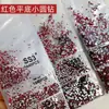 Rojo Fondo Plano Pequeño Redondo Diamante Material DIY Pegatinas de Pedrería Diamantes para Uñas Diamantes Rojos Grandes de Fondo Plano Diamantes para Uñas Accesorios Pequeños