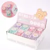Caixa Colorida Macaron Ursinho Fofo Porta-Bilhete Alfinete de Fixação Material de Escritório Clip de Papel Clip de Encadernação Conjunto Atacado