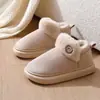 Pantuflas de Algodón de Caña Alta para Mujer, Nuevo Estilo de Invierno, Cálidas y de Terciopelo, Botas de Nieve para Casa, Zapatos de Algodón para Hombre al por Mayor