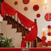 Conjunto de Decoração de Quarto de Casamento Flor Vermelha Grande Corrimão da Escada Hortênsia Casamento Decoração de Casa Rural Suprimentos para Latte Art