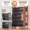 Rack de Cozinha de Chão Multicamadas Armário à Prova de Poeira Armário de Armazenamento para Micro-ondas Armário Multifuncional Armário de Armazenamento com Porta