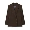 2025 Ropa Nueva de Otoño para Mujer Estilo Europeo y Americano Chaqueta de Traje Cruzada Pantalones Casuales 8759513 8758513