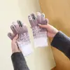 Luvas de Natal Sem Dedos para Tela de Toque Femininas, Fofas de Inverno para Feriados, Tricotadas com Forro de Fleece, Espessadas para Proteção contra Frio e Calor para Estudantes