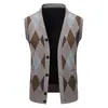 Chaleco Suéter Cardigan Ropa Interior para Hombre Otoño e Invierno Cálido Delgado Chaleco Suéter Tejido Chaqueta para Hombre M59-P28