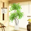 Planta Artificial Verde Nandina Bambu Planta Falsa High-End Luxo Leve Árvore Decorativa para Sala de Estar Ornamentação de Chão Interna Grande em Vaso