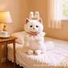 Gato de peluche realista auténtico con sonido, juguete de peluche de gato, muñeco grande suave relleno, regalo para niños