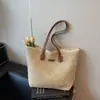 Bolso de Paja Estilo Resort Bosque de Verano para Mujer Corte Simple Gran Capacidad Tejido Bolso de Hombro de Playa junto al Mar