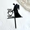 Estilo Ins Transfronteiriço Dia dos Namorados Decoração de Bolo para Assar Casamento Pedido de Casamento Sr&Sra Inserção de Bolo Acrílico