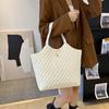 Bolsa Grande Portátil 2022 Nova Moda Rombo Ombro Feminina Grande Capacidade Outono Cor Sólida Bolsa Feminina para o Dia a Dia