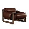 Poltrona Individual Sofa de Malha Sala de Estar Casa Sofá de Couro Antigo Sofá Casual Preguiçoso Madeira Maciça Poltrona Reclinável Vintage