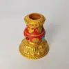 Nueva Flor de Loto de Ocho Pétalos de Resina de Colores con Manivela Estilo Tíbet, Base Alta con Base a Juego, Decoración Auspiciosa para el Hogar