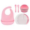 Set de 5 Platos Semircirculares de Silicona con Ventosa, Plato de Cena de Silicona de Grado Alimenticio, Tazón para Comida de Bebé, Vajilla para Alimentación Infantil