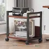Soporte para impresora, soporte para torre de computadora de casa, estante móvil de piso para oficina, gabinete de almacenamiento de archivos