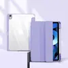 Capa protetora para iPad aplicável 10.2 cor sólida pro11 transparente tri-fold acrílico Air4 capa de couro anti-dobra com slot para caneta