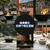 Mesa de chimenea de gas y alcohol con fuego real para paisajismo, estufa de hoguera para decoración de casa de huéspedes, fogata para jardín y patio, fuego simulado