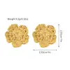 Pendientes Europeos y Americanos de Acero Inoxidable, Lujo Accesible Pendientes Sencillos de Flor Metálica Francesa, Textura Asimétrica, Pendientes Grandes Exagerados