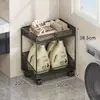 Estante de almacenamiento para baño, organizador de baño, carrito pequeño para el inodoro, carrito de lavandería de pie, almacenamiento de detergente para ropa