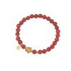 Pulsera de plata de ley Yilu S925 chapada en oro con ágata roja, marca Lotus Fortune, Koi, con transferencia de cuentas redondas, estilo chino.