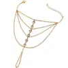 Moda Europeia e Americana 2025 Pulseira de Dedo Integrada com Pedras Strass Brancas Multicamadas Design de Nicho Pulseira da Moda para Mulheres