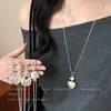 Colar de resina com zircônia em formato de coração, flor, estrela, geométrico estilo coreano, corrente para suéter de luxo leve, acessório moderno e elegante