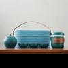 Conjunto de chá de viagem simples ao ar livre portátil de cerâmica Express Cup One Pot Four Cups Office Kung Fu Bule
