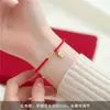 Pulsera de Bendición para Parejas de Cuerda Roja para Muñeca de Hombres y Mujeres Cuerda Roja Sentido Avanzado Tarjeta de la Suerte Cuerda de Mano Tejido de Regalo para Novias