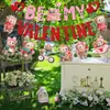 Bandera Tema Oso de San Valentín Fiesta de Confesión de San Valentín Decoración Bandera Bandera Colgante Espiral de Amor