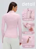 Chaqueta Deportiva de Cuello Alto para Mujer con Lunares Flockados, Cierre Completo, Adelgazante, Fitness, Yoga, Ropa Exterior D26110