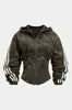 Novedades transfronterizas europeas y americanas al por mayor: prendas de abrigo retro y de moda, chaquetas de estilo vintage con rayas laterales y conjuntos casuales con estampado de leopardo