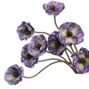 Flor Artificial de Amapola con Textura de Algodón de Silicona con Dos Cabezas, Flor de Amapola Falsa para Boda y Decoración del Hogar, Flor de Tela con Tallo Peludo
