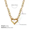 Colar Coração Vazado Francês Mais Vendido Aço Inoxidável Banhado a Ouro Real 18K Pulseira Simples Elegante Estilo Ins Transfronteiriço