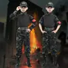 Traje de Camuflaje para Niños Niños Entrenamiento Militar Desarrollo al Aire Libre Campamento de Verano Ropa de Rendimiento de Fuerzas Especiales Primavera y Otoño
