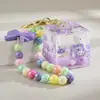 Chaveiro Criativo de Garrafa com Areia Movediça Desenho Animado Fofo Carro Ovelha Menina Pingente de Bolsa Chaveiro Acrílico Acessório de Bolsa
