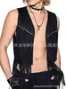 Chaleco de Hombre Abierto al Frente con Borlas Sin Mangas Chaleco Vaquero Occidental Chaqueta Abrigo para Fiesta de Halloween Club